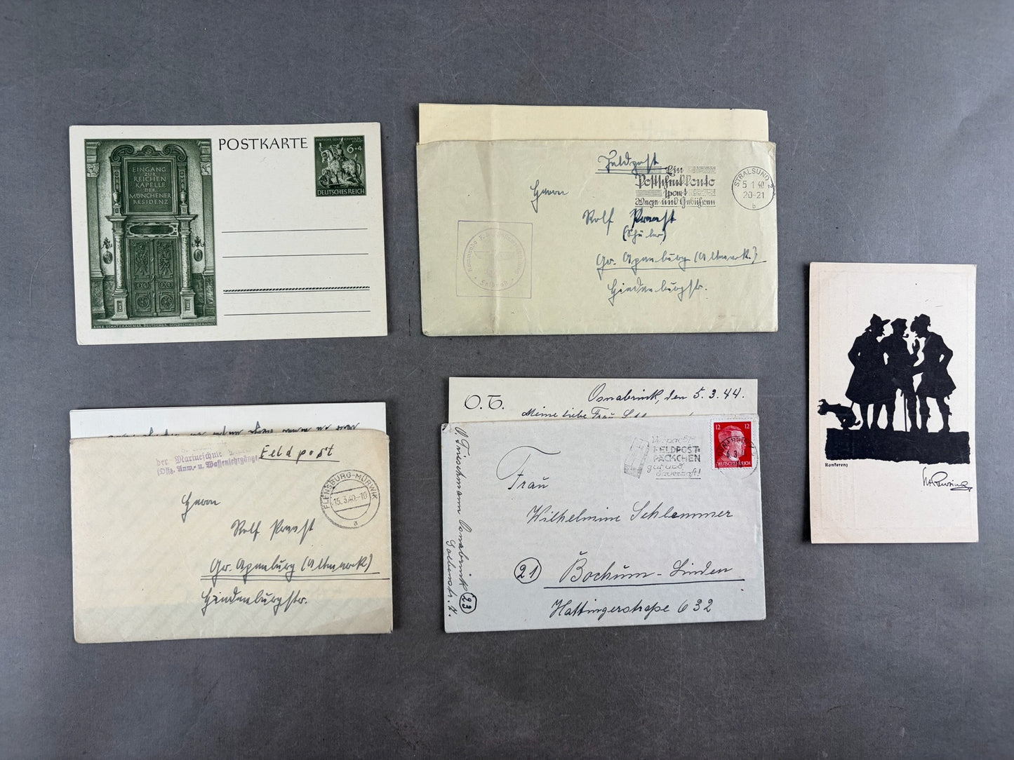 WW2 Tysk Postkort/Feldpost Lot. Original.