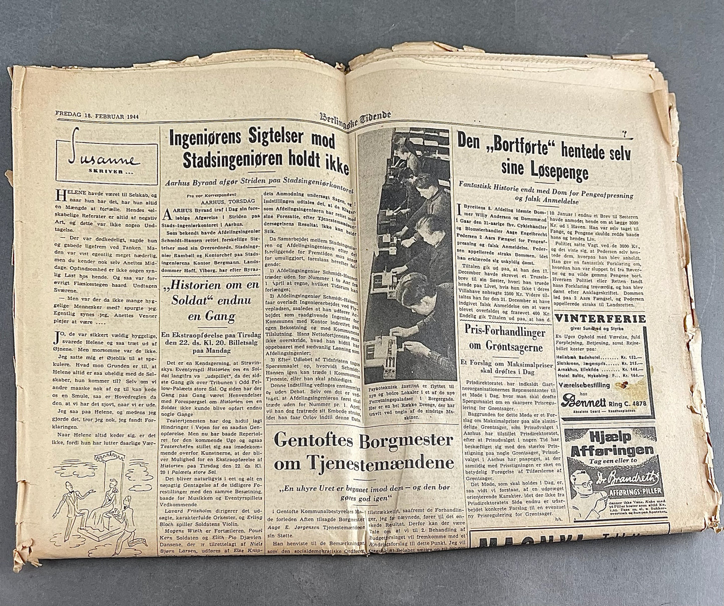 WW2 Dansk Avis med Frikorps Danmark Hverveannonce. Original.