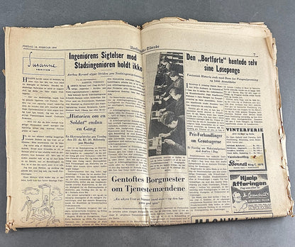 WW2 Dansk Avis med Frikorps Danmark Hverveannonce. Original.
