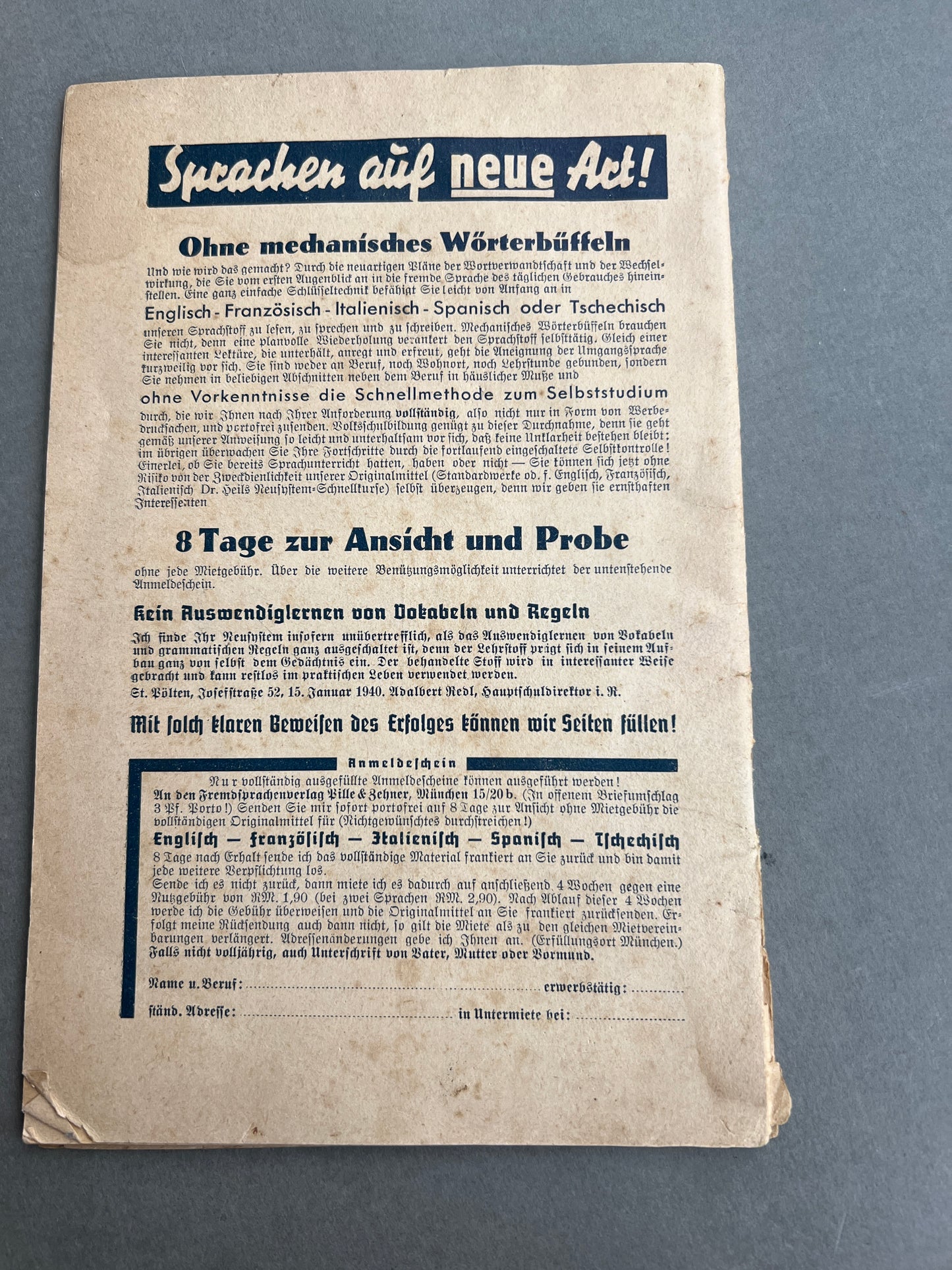 WW2 Tysk Hæfte. Original.