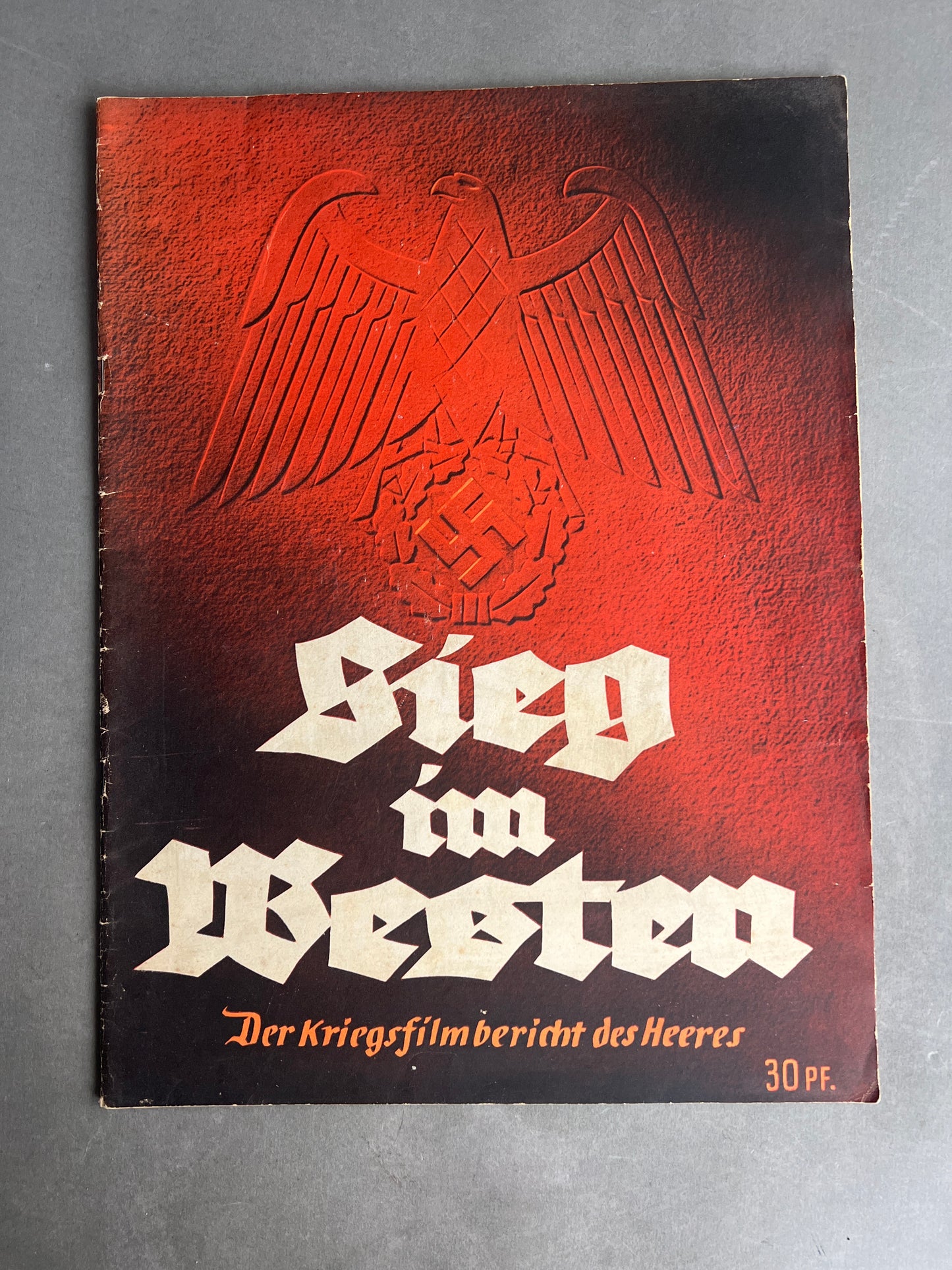 WW2 Tysk "Sieg im Westen" Blad. Stor, større end Signal Blade. Ses ikke tit. Original.