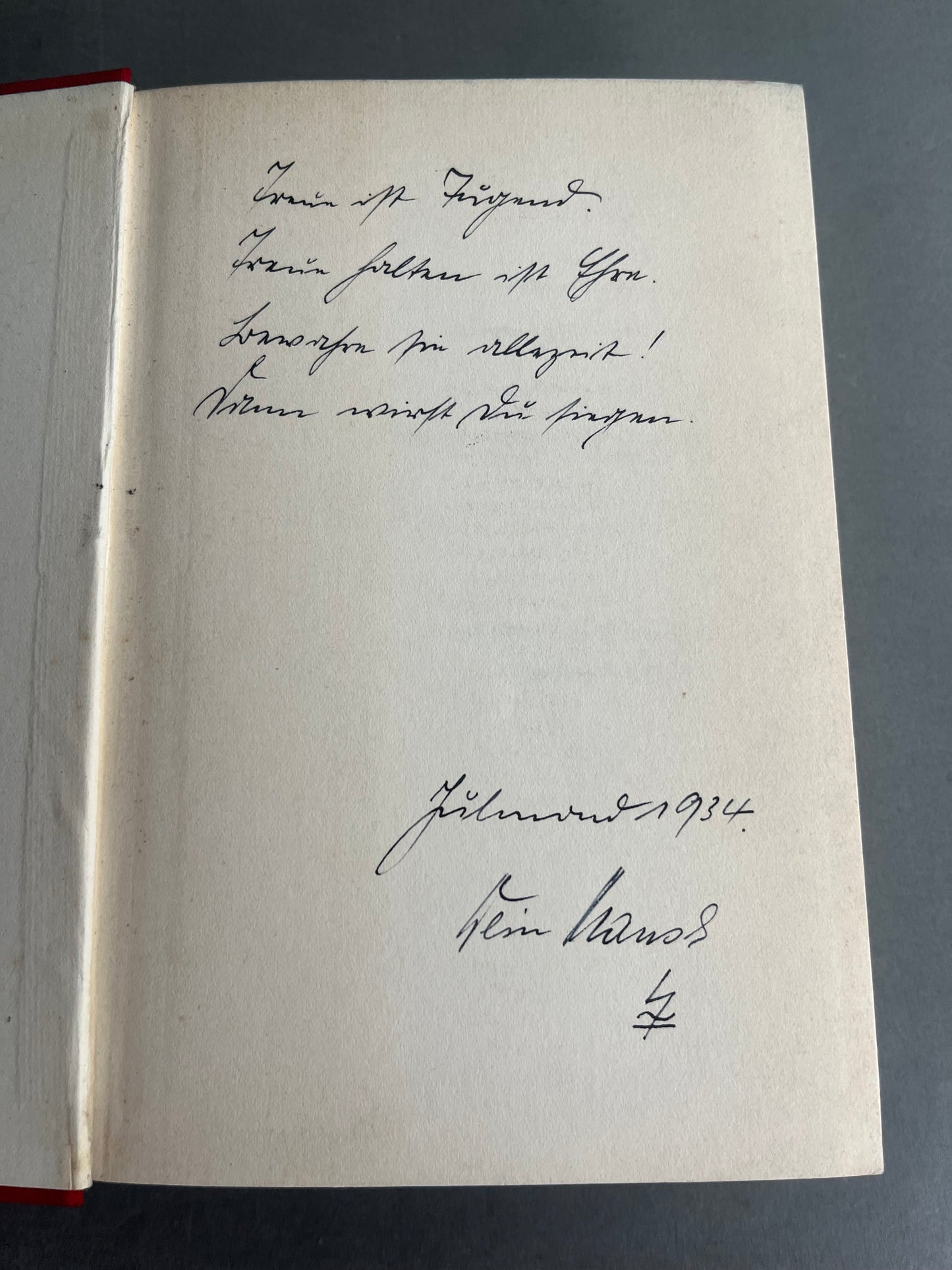 WW2 Tysk HJ Bog. Med Hilsen/Dedikation. Meget tyk. Original.