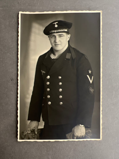 WW2 Tysk Kriegsmarine Foto-Postkort. Original.