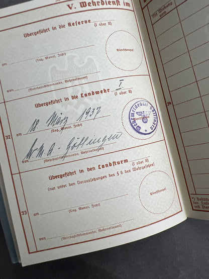 WW2 Tysk Wehrpass "Heer". Original.