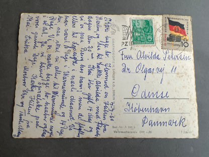 Østtysk DDR Postkort. Sendt til Danmark. Original.