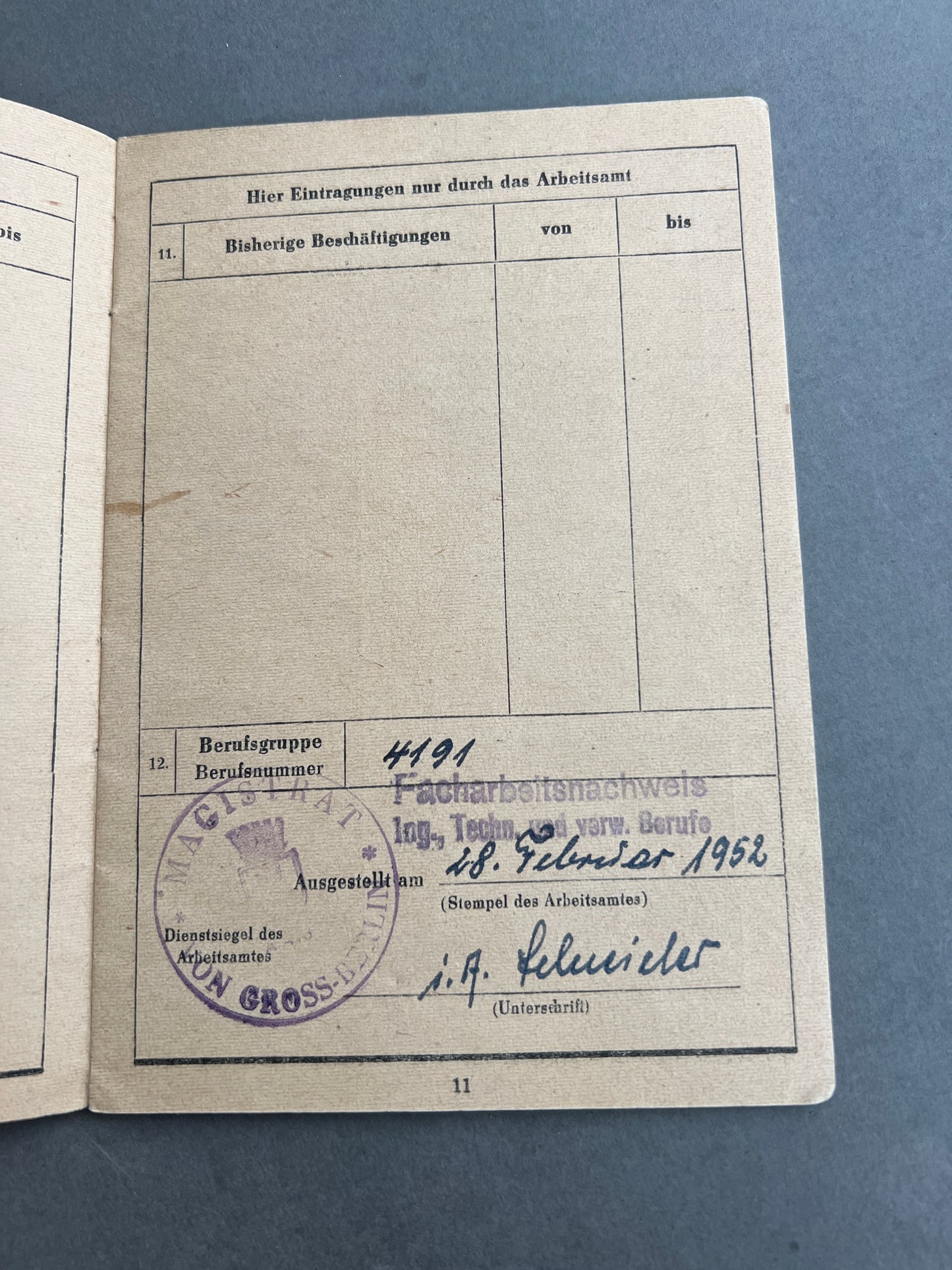Østtysk DDR Arbeitsbuch. Original.