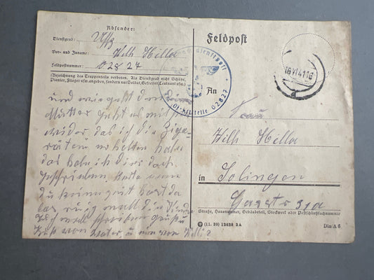 WW2 Tysk Feldpost. Original.