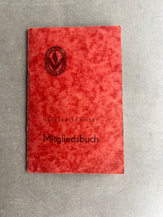 Østtysk DDR Medlemsbog. Godt udfyldt. Original.