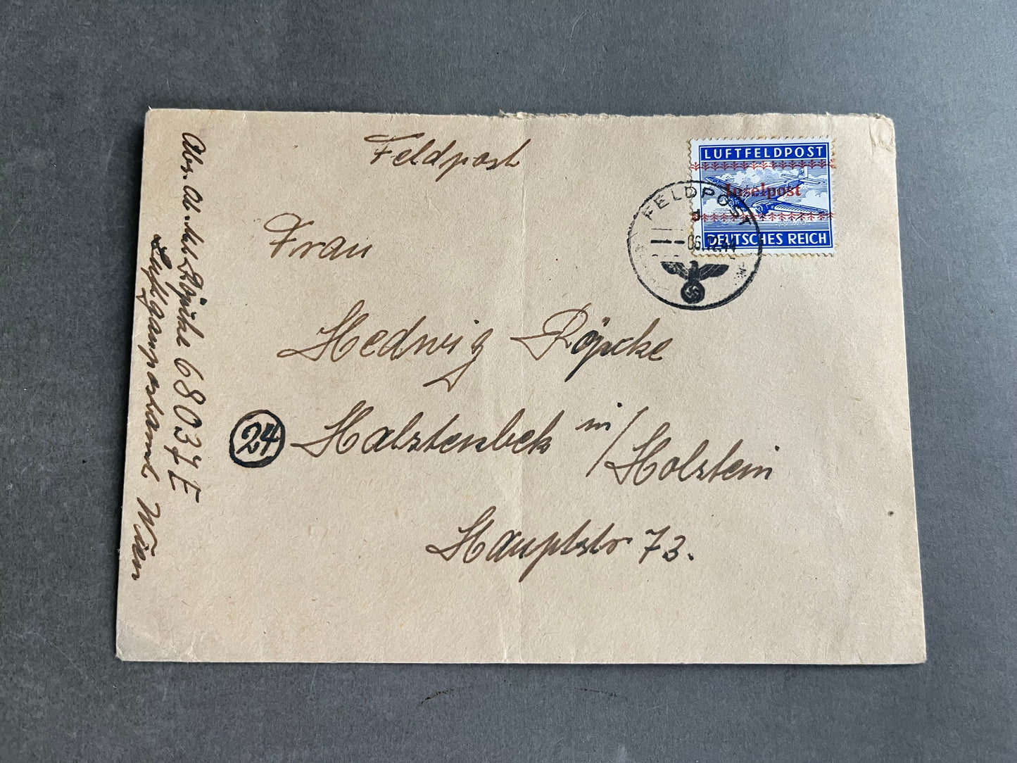 WW2 Tysk "Luftfeldpost" Kuvert. Original.