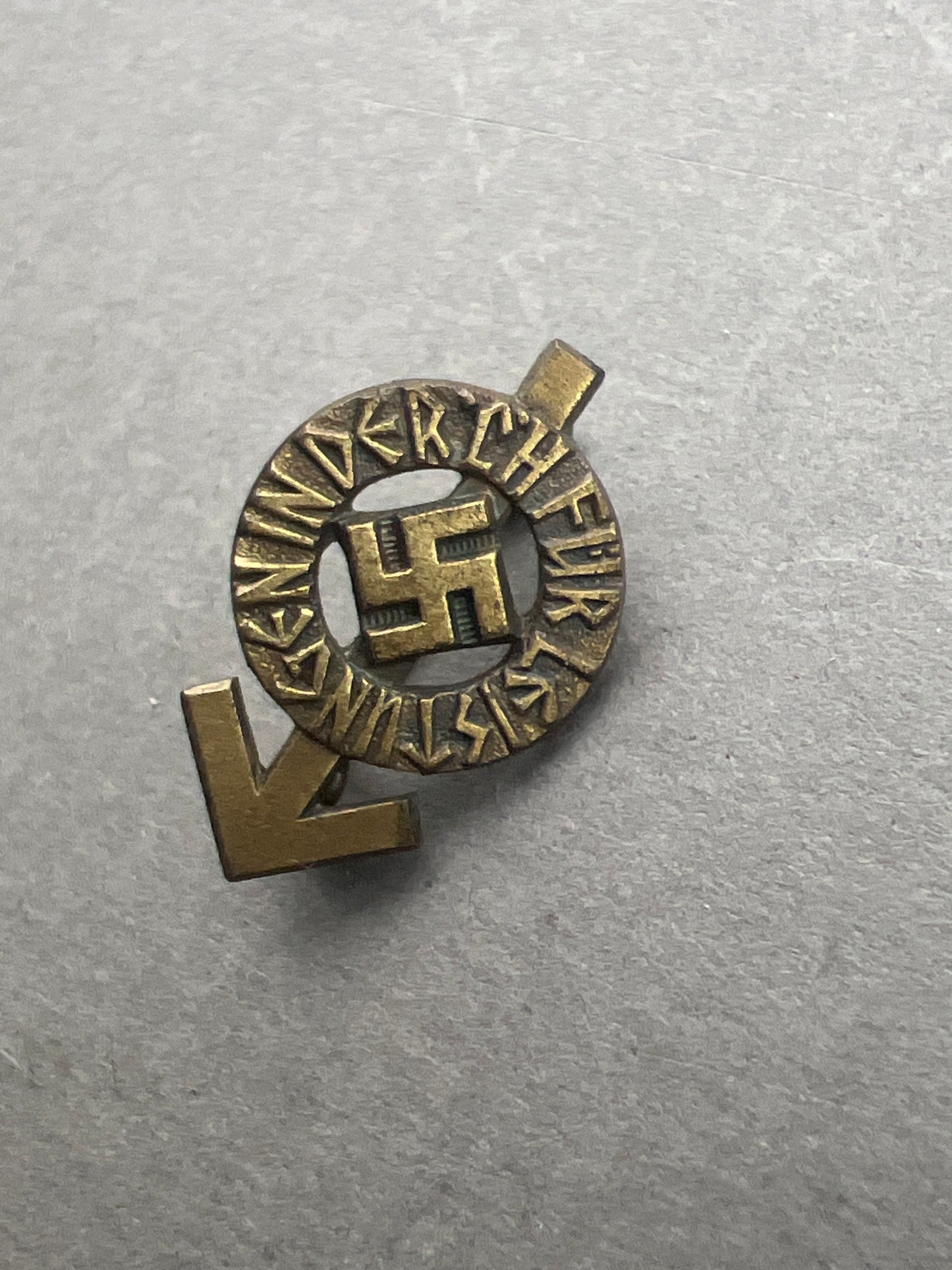 WW2 Tysk "HJ-Leistungsabzeichen" i Bronze. Miniature. Fremstiller RZM M1/101. Original.