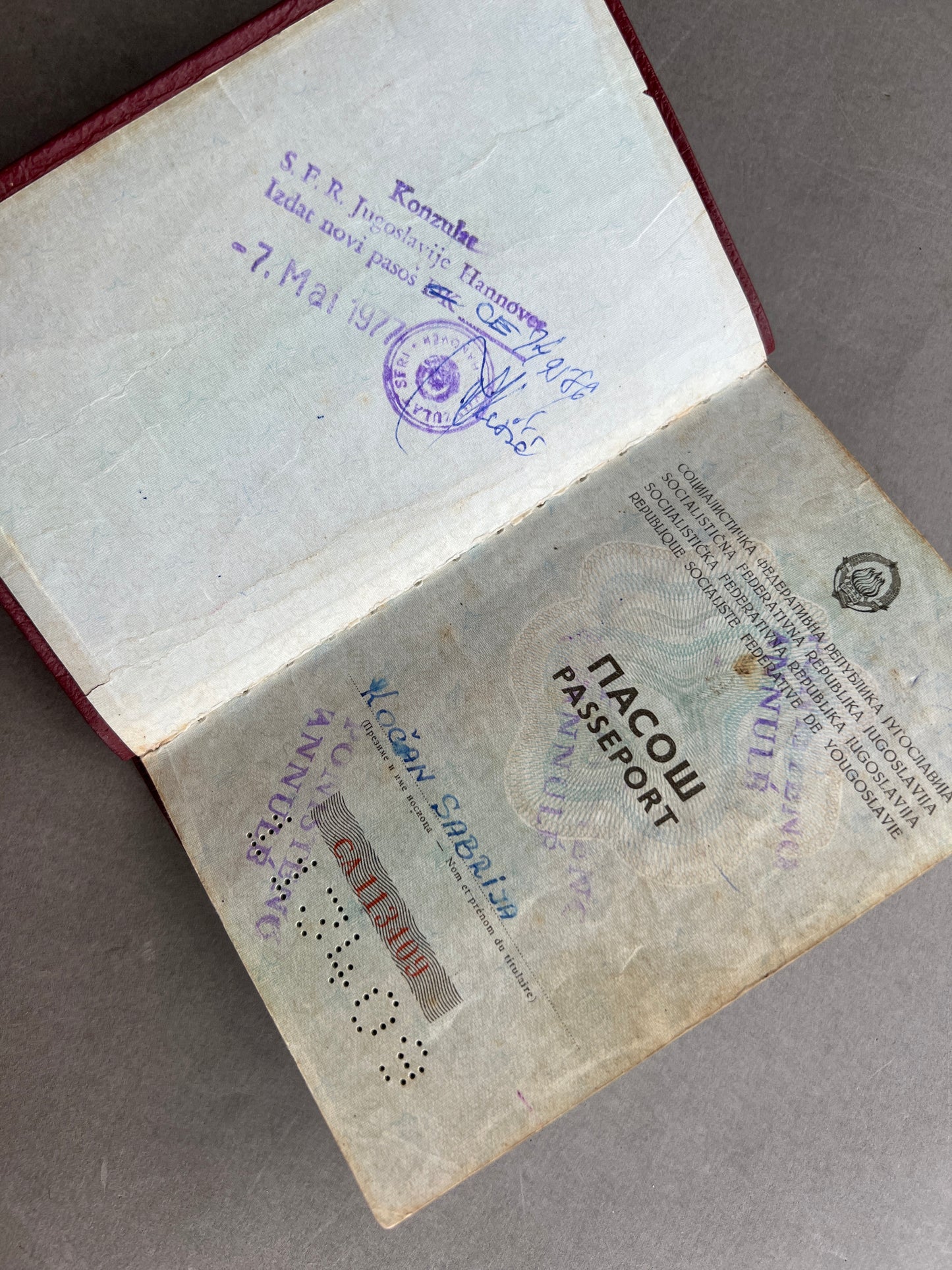 Østtysk DDR Jugoslavisk Pas. Original.