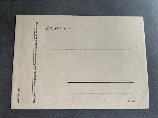 WW2 Tysk Wehrmacht "Gebirgsjäger" General Postkort. Med Ridderkors og Egeløv. Original.