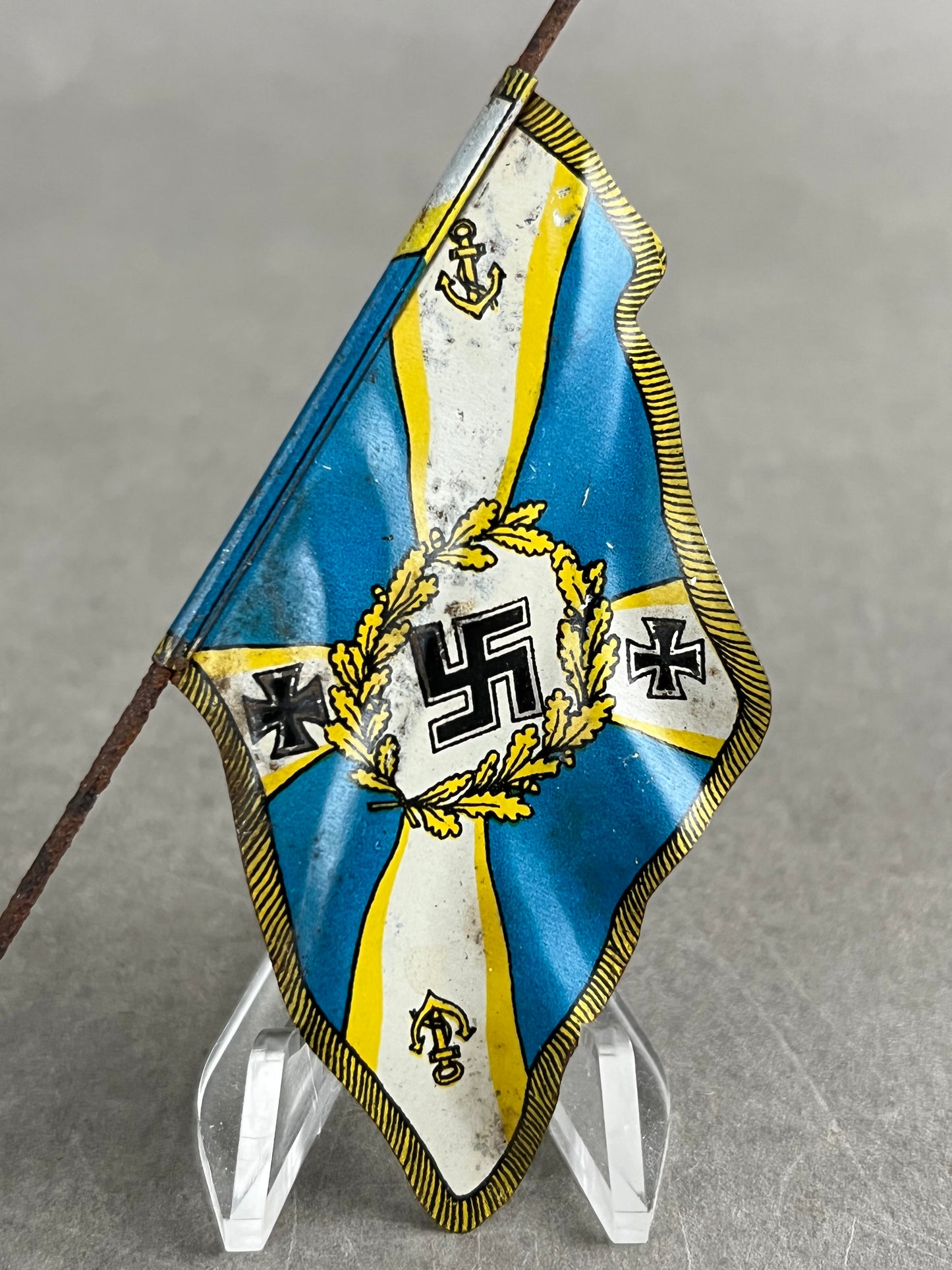 WW2 Tysk Kriegsmarine Lineol Flag. Original.