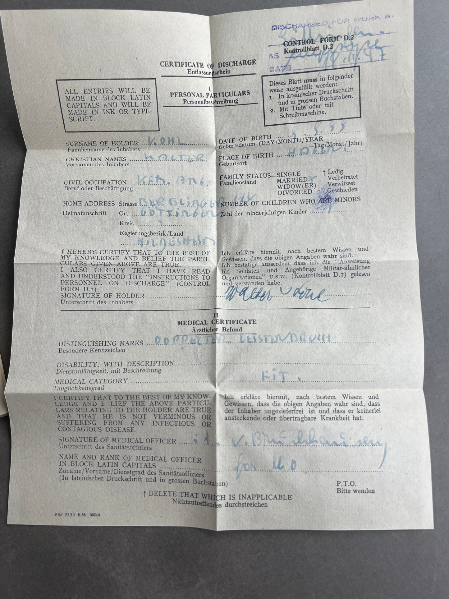 WW2 Tysk Wehrpass "Heer". Original.