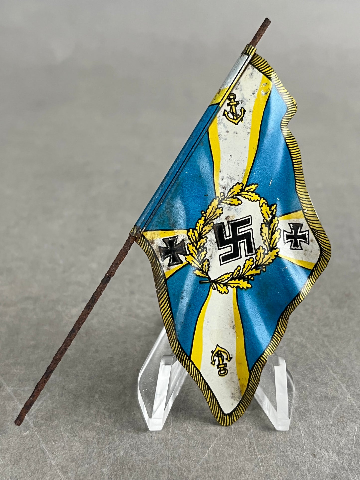 WW2 Tysk Kriegsmarine Lineol Flag. Original.