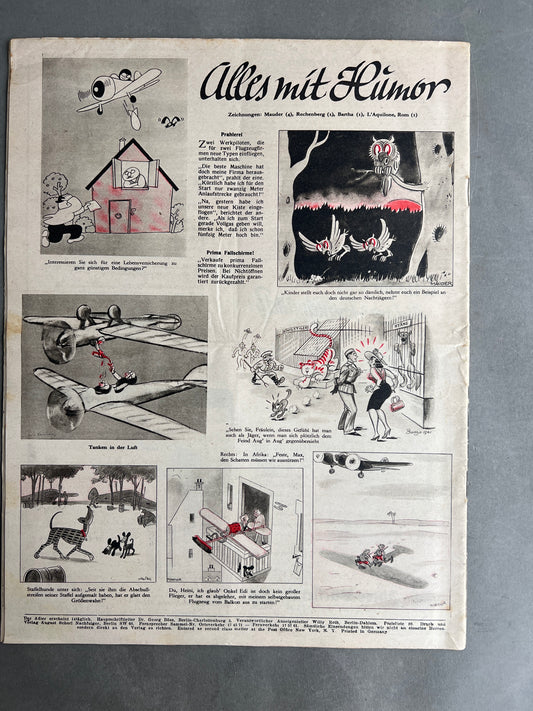 WW2 Tysk Luftwaffe "Der Adler" Blad. Original.