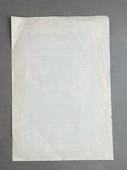 Østtysk DDR "Deutsches Manifest" Løbeseddel/Plakat. Original.