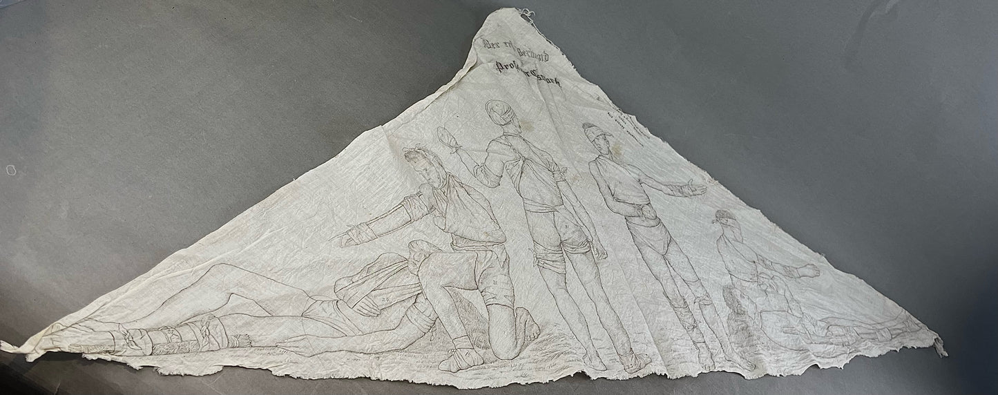 WW1 Tysk Feltforbinding med vejledning trykt. En af de bedre. Dekorativ. Original.