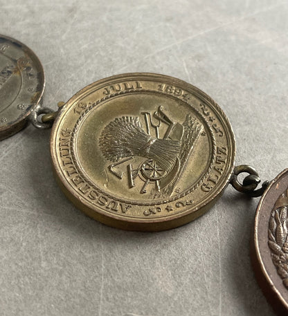 Før-WW1 Armbånd af ældre medaljer/Medaljoner. Original.