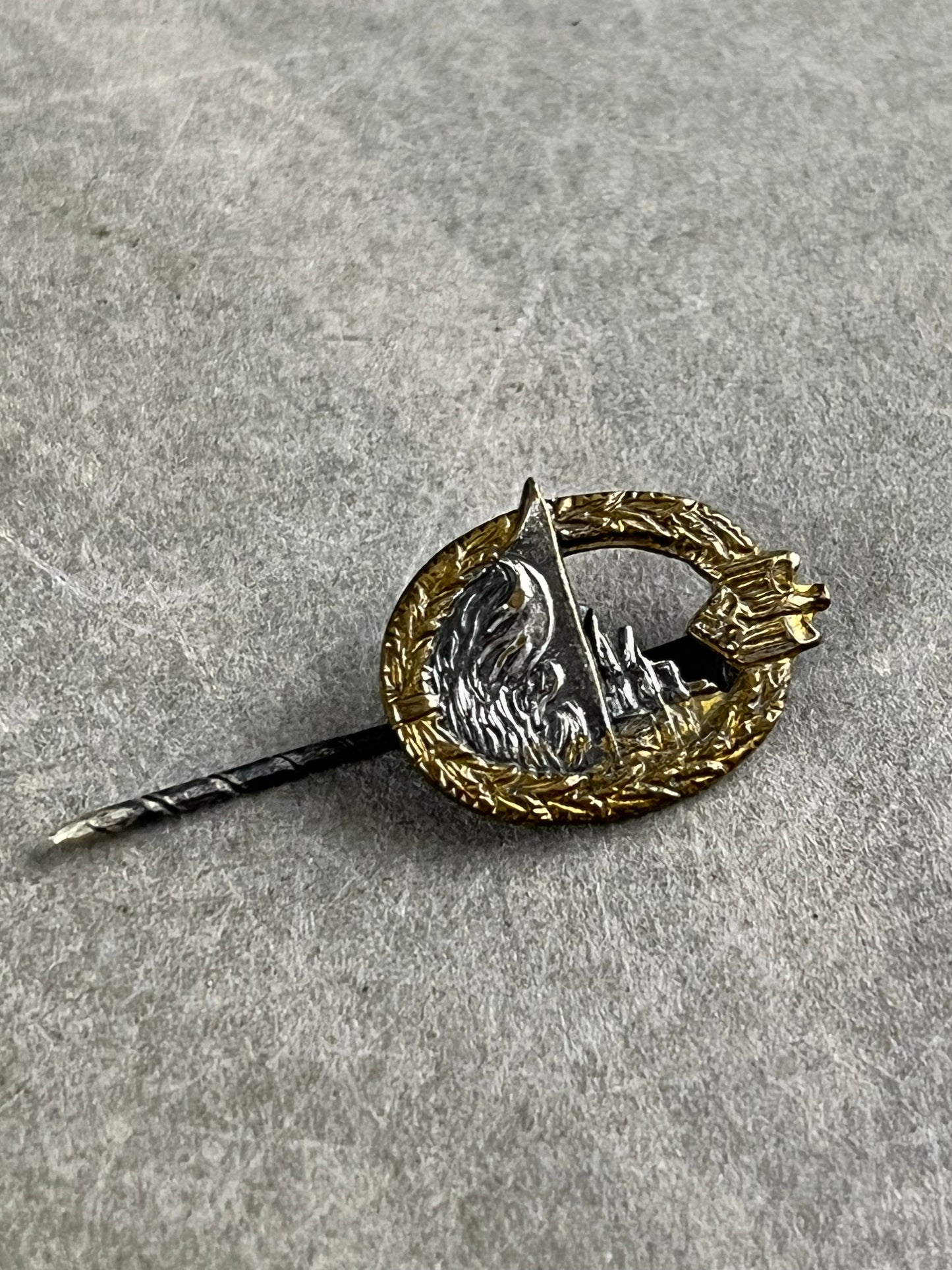 WW2 Tysk Kriegsmarine "Zerstörerkriegsabzeichen" Miniature. Sjælden. Original.