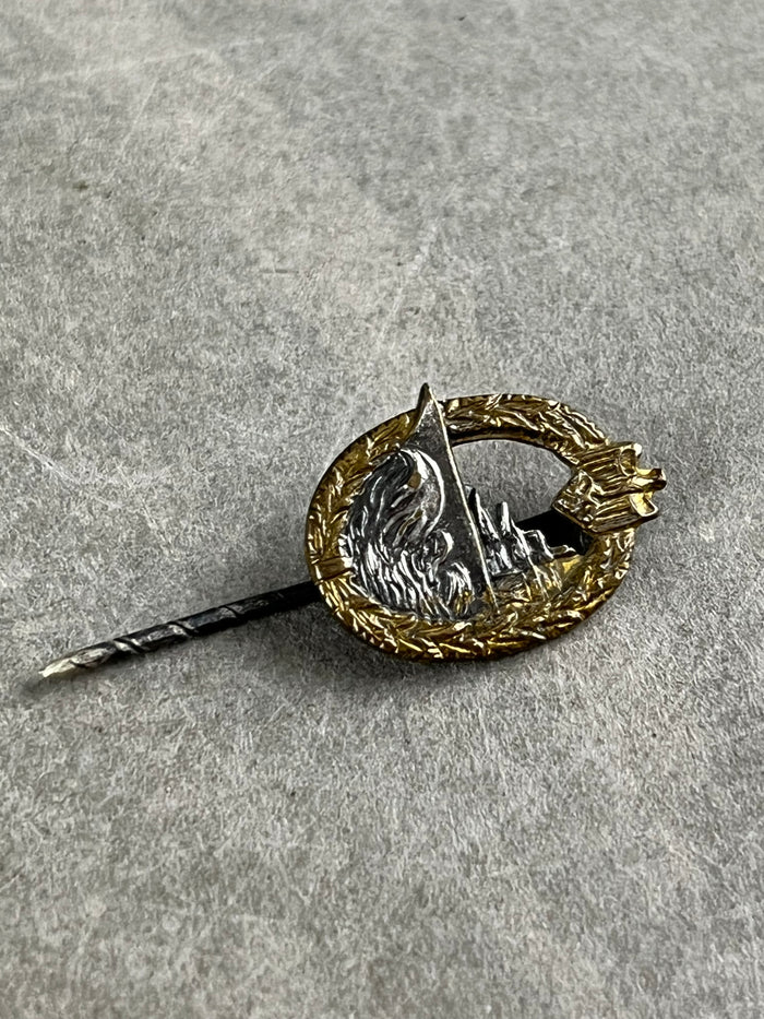 WW2 Tysk Kriegsmarine "Zerstörerkriegsabzeichen" Miniature. Sjælden. Original.