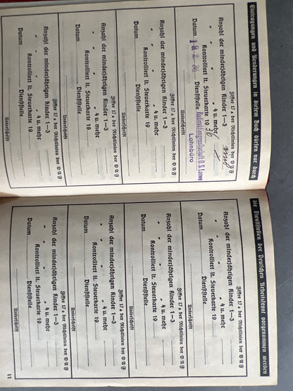 WW2 Tysk DAF Medlemsbog. Godt udfyldt. Original.