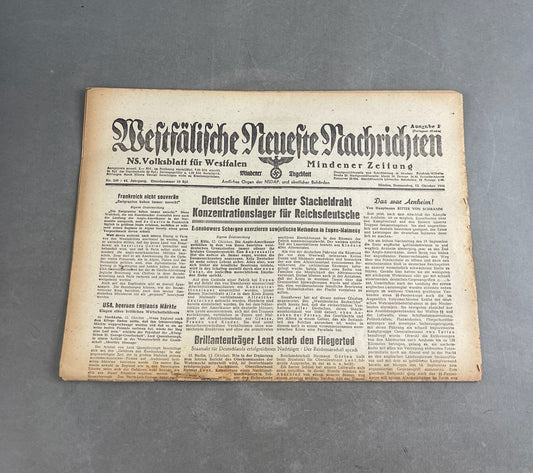 WW2 Tysk NSDAP Avis. Original.