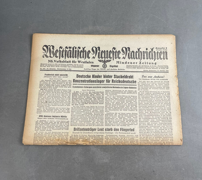 WW2 Tysk NSDAP Avis. Original.