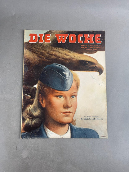 WW2 Tysk "Die Woche" Blad. Original.