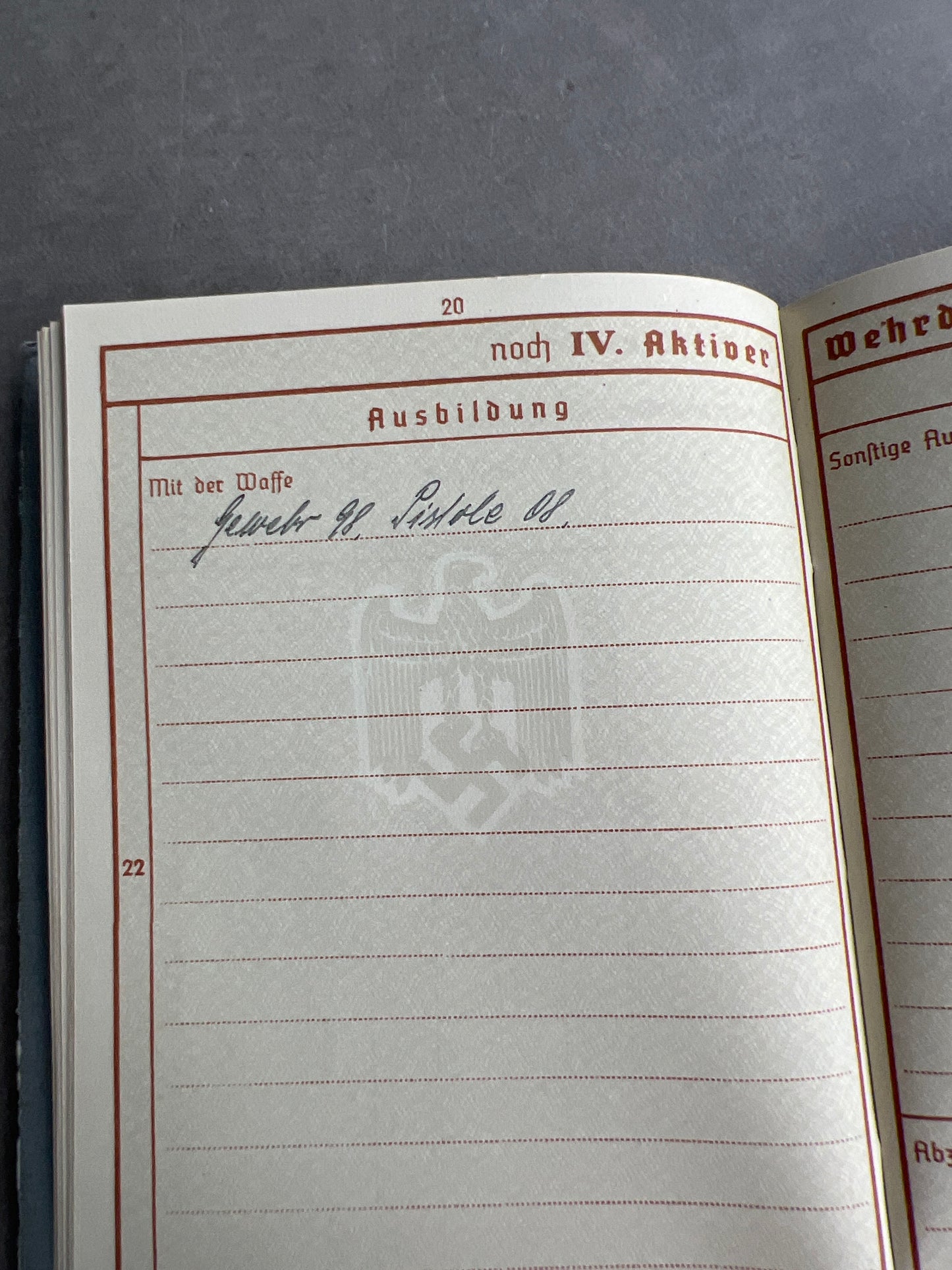 WW2 Tysk Wehrpass "Heer". Original.