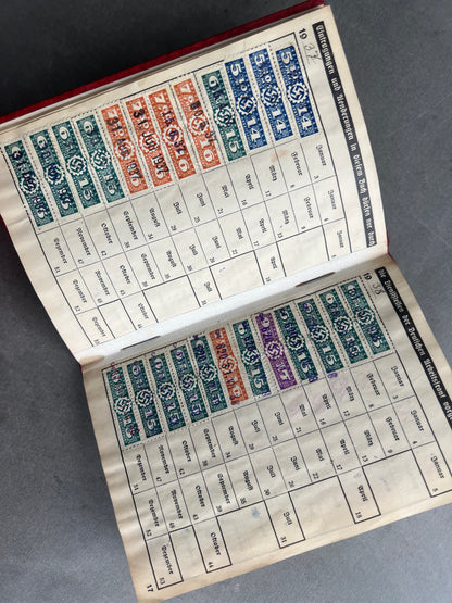 WW2 Tysk DAF Medlemsbog. Godt udfyldt. Original.