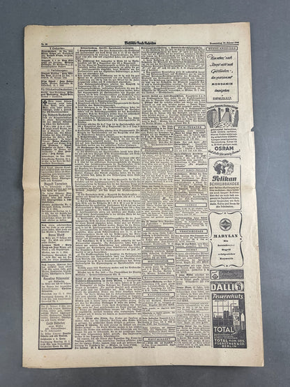 WW2 Tysk NSDAP Avis. Original.