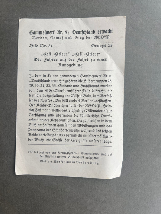 WW2 Tysk "Cigaretten Album" Billede. Original.