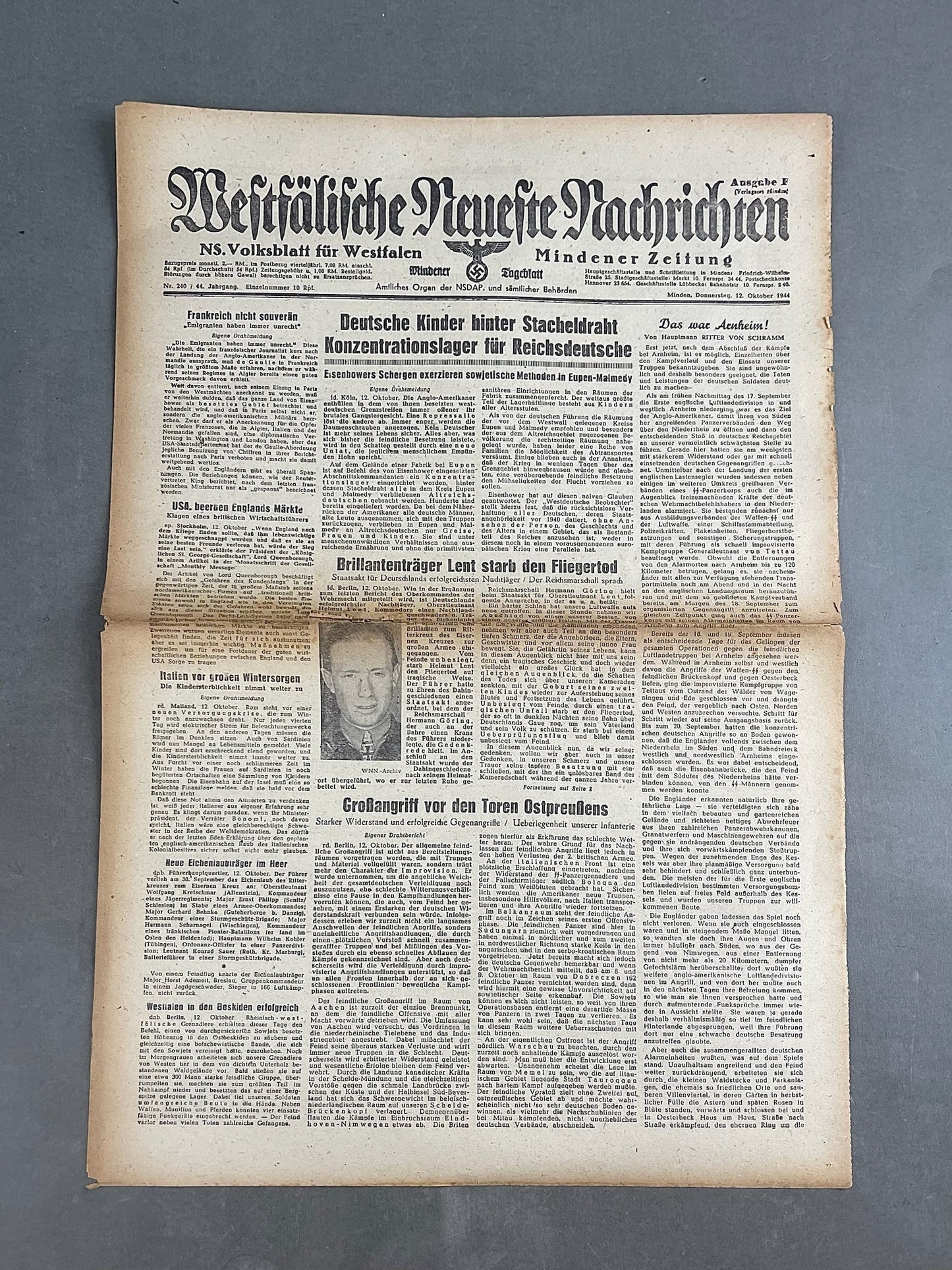 WW2 Tysk NSDAP Avis. Original.