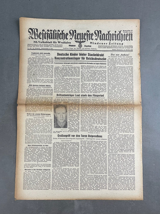 WW2 Tysk NSDAP Avis. Original.