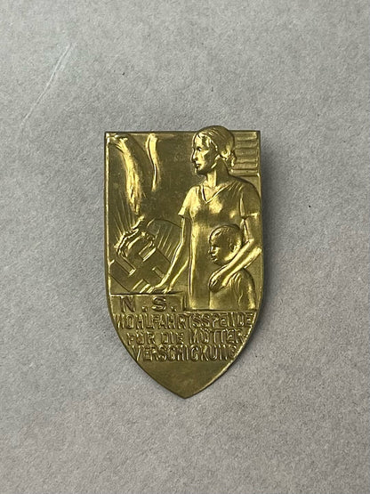 WW2 Tysk "Mutter und Kind" Tinnie. Sjælden. Original.