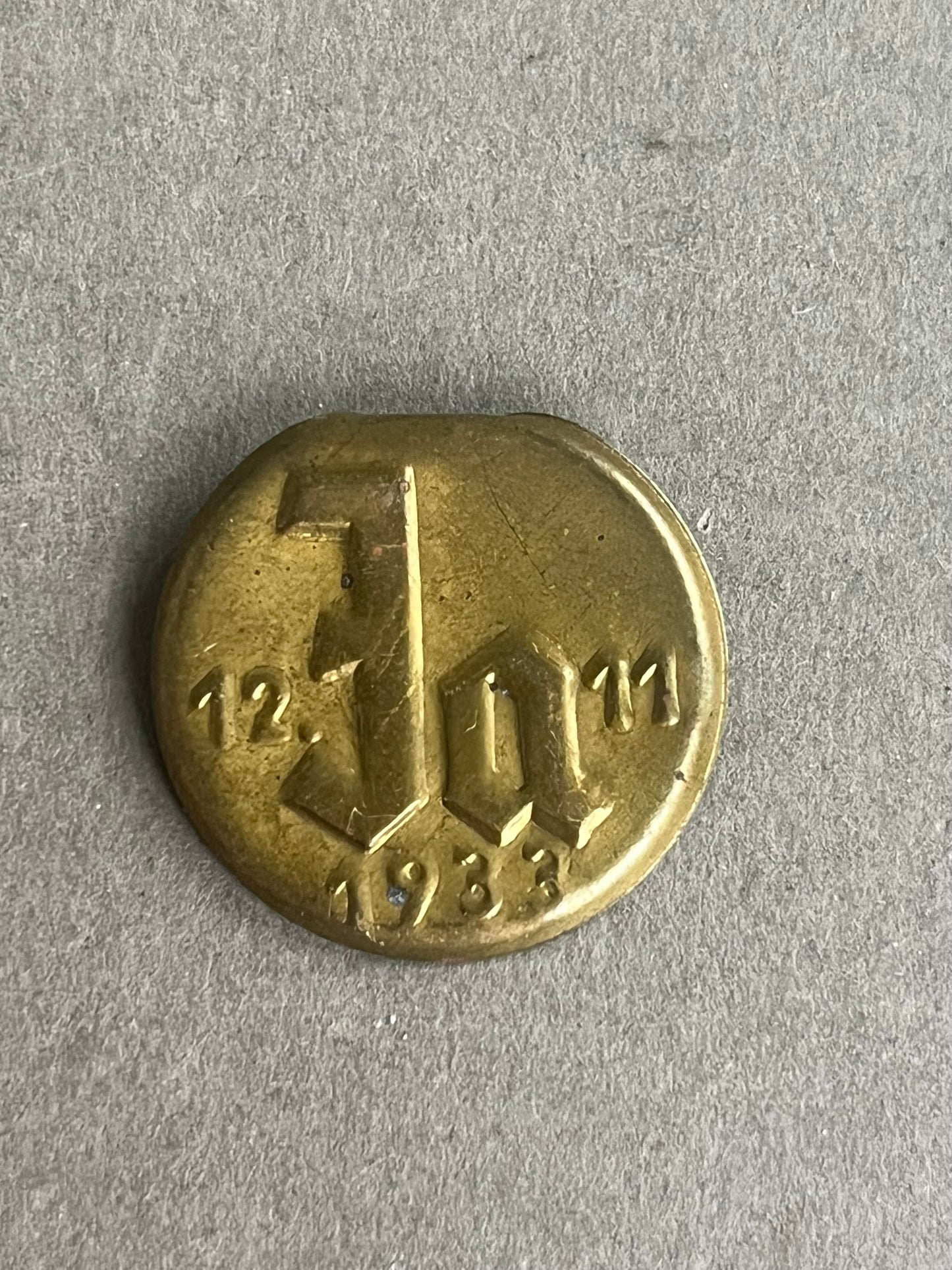WW2 Tysk Tinnie "JA" fra valget 1933. Original.