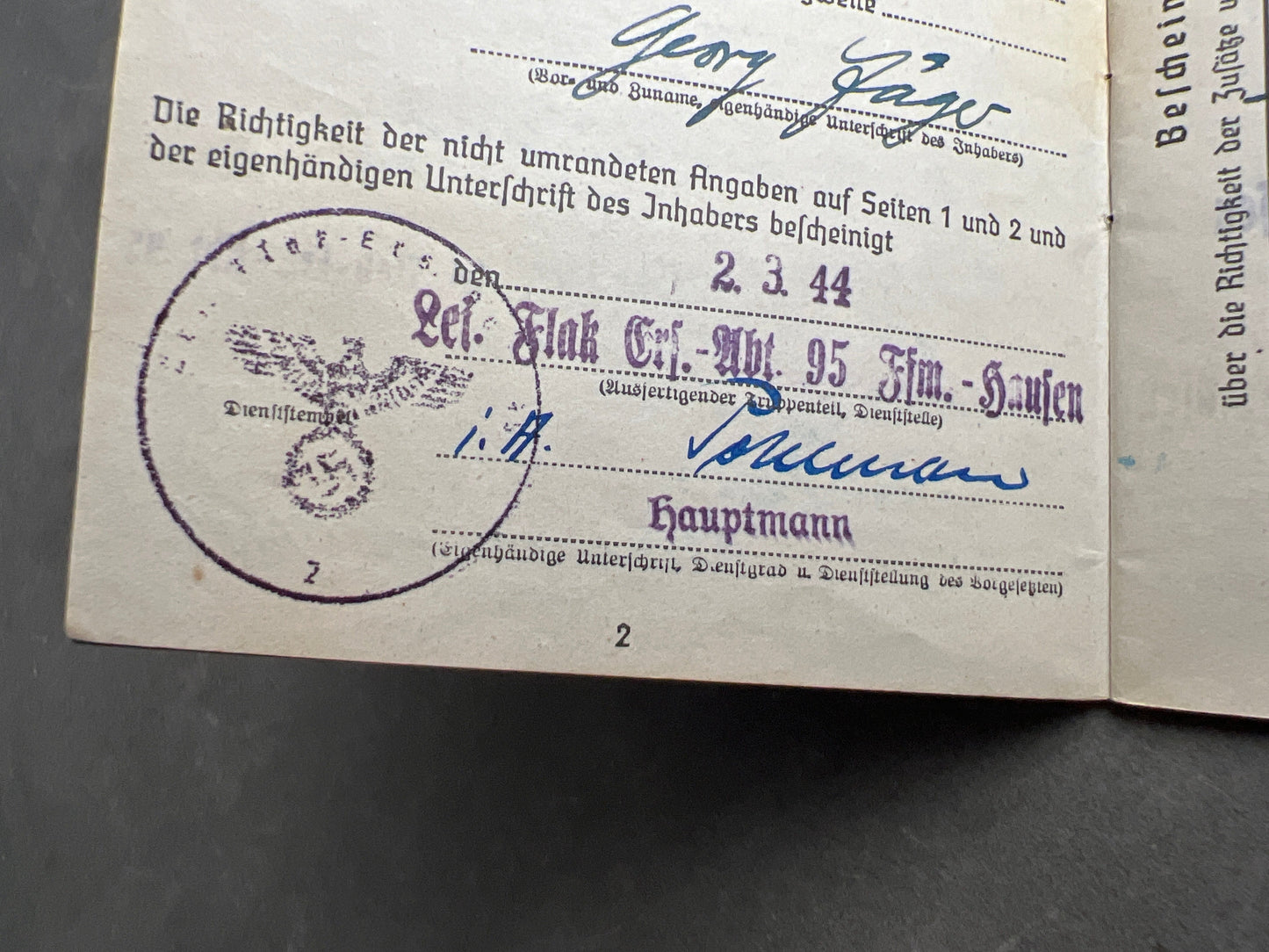 WW2 Tysk Senkrigs Luftwaffe Soldbuch. Original.