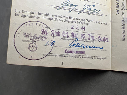 WW2 Tysk Senkrigs Luftwaffe Soldbuch. Original.