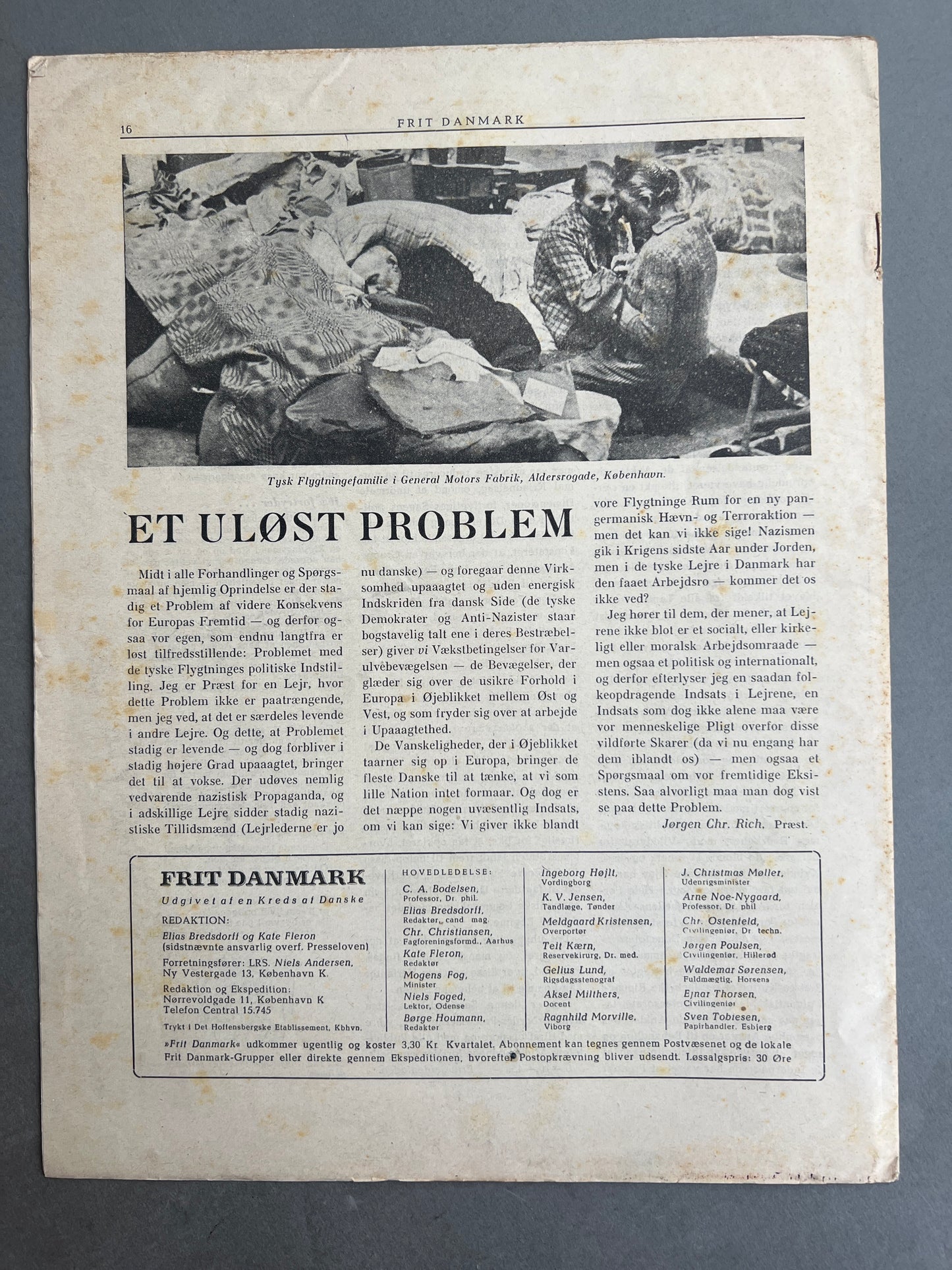 WW2 Dansk "Frit Danmark" fra 12. oktober 1945. Original.