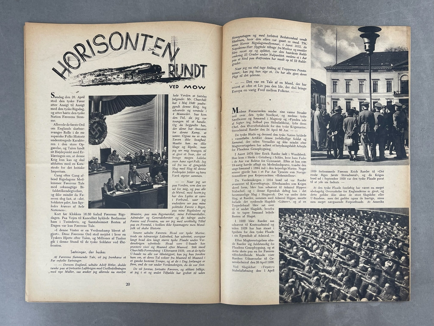 WW2 Dansk Nazistisk "Den Tyske Ugerevy" Blad. Udgivelsen med Schalburg. Original.