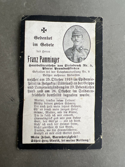 WW1 Tysk Dødemandskort. Original.