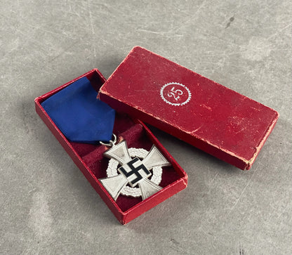 WW2 Tysk Treudienst 25 års tjeneste i æske. Original.