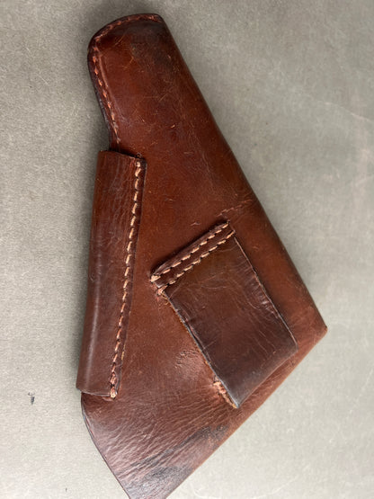 WW2 Tysk 7.65 Pistolhylster i brun læder. Original.