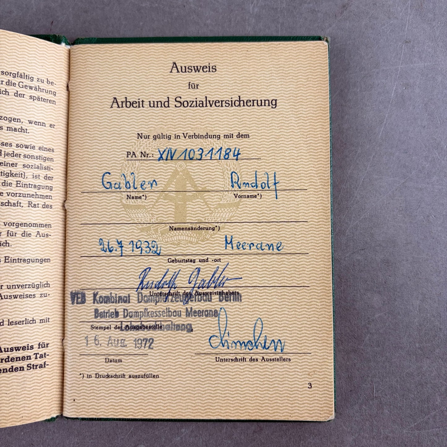 Østtysk DDR Lot af "Medlemsbøger". Original.