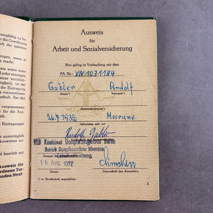 Østtysk DDR Lot af "Medlemsbøger". Original.