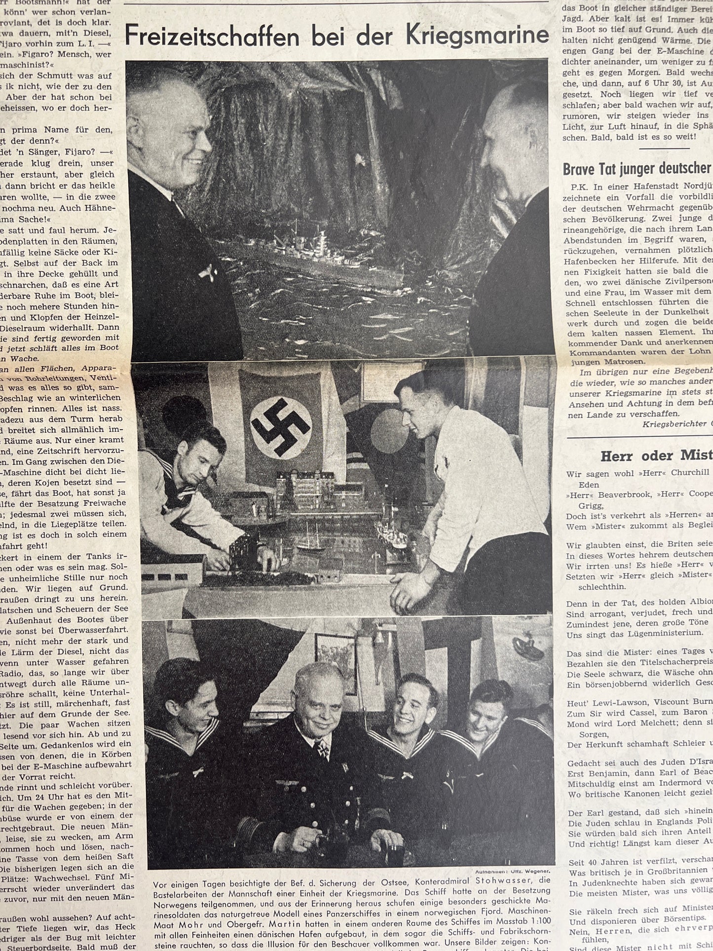 WW2 Tysk/Dansk "Kopenhagener Zeitung" Avis. Original. Original.