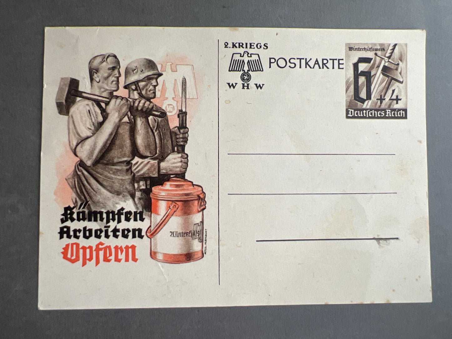 WW2 Tysk Postkort. Original.