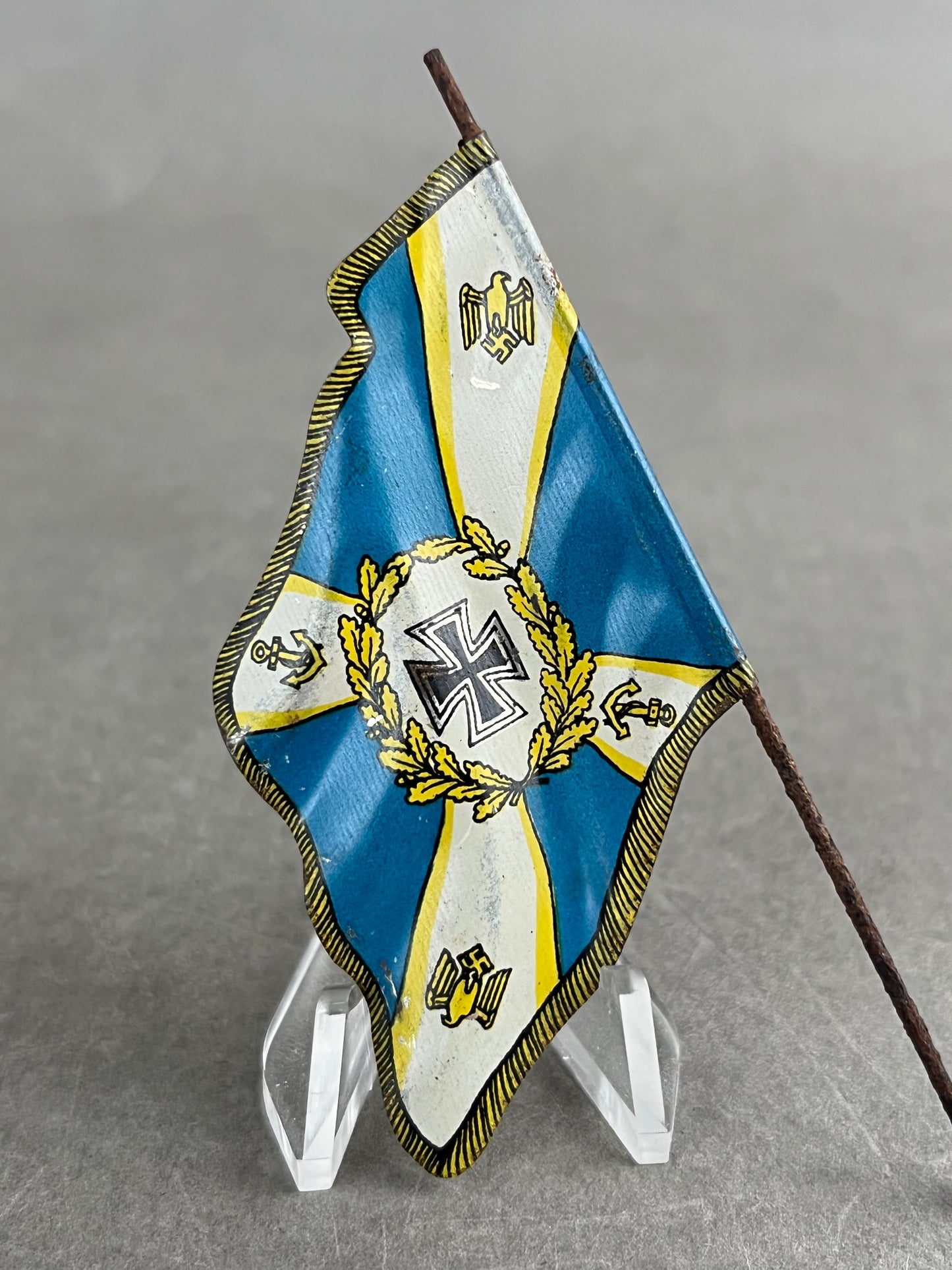 WW2 Tysk Kriegsmarine Lineol Flag. Original.