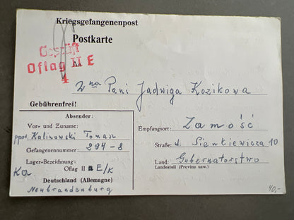 WW2 Tysk Krigsfange postkort. Original.